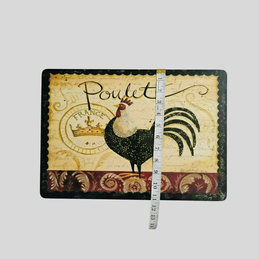 Rooster Poulet Themed Cork Backed Placemats By Dan DiPaolo Set Of 4